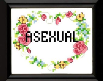 Asexual Floral Cross Stitch Pattern