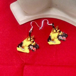 German Shepherd Brick Stitch Earring Pattern