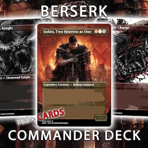 Baraja de comandante Berserk: más de 100 proxy MTG personalizados, Isshin EDH, baraja de fanático del anime, estilo manga y mucho más.