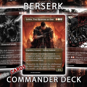 Deck de Comandante Berserk – Mais de 100 Proxy MTG personalizados – Isshin EDH – Deck de fãs de anime - Estilo mangá e muito mais!