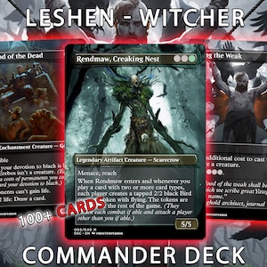 Mazo de comandante de Witcher Leshen – Más de 100 cartas proxy personalizadas de MTG – Rendmaw EDH – Mazo de fan de fantasía oscura de MTG - 8 fichas de pájaro