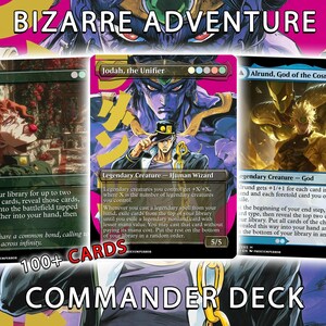 Baraja de JoJo Commander: más de 100 cartas proxy personalizadas de MTG, Jodah EDH, baraja de fan del anime