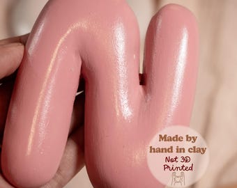 Handmade Chunky Bubble Clay Letter Name | Custom Nursery Decor, Shelf Initial