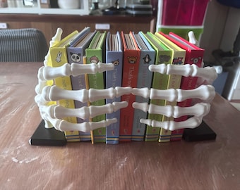 Skeleton Hand Bookend | Gothic Decor | Skull Shelf Support | Unique Home & Office Accent