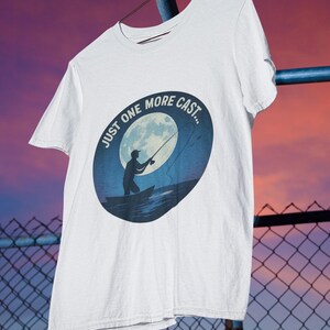 Fishing Lover&#39;s Unisex Heavy Cotton Tee - &quot;Just One More Cast&quot; Graphic T-Shirt for Anglers, Perfect for Gifts, Fishing Trips, Outdoors, a