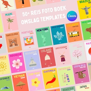 50+ aanpasbaar reisfotoboek omslag canva templates
