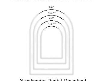 Arch Outline Stitch Charts, Nadelspitzen Anleitung, Monogramm Vorlage (Digitaler Download) 13 Mesh