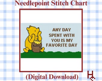 Patrón de bordado de Winnie the Pooh / Apto para principiantes (Descarga digital)