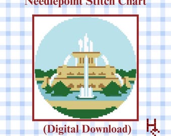Patrón de bordado/gráfico de puntadas de la fuente Buckingham de Chicago (descarga en PDF)