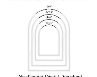 Gráficos de puntadas de contorno de arco, guía de bordado, plantilla de monograma (descarga digital)