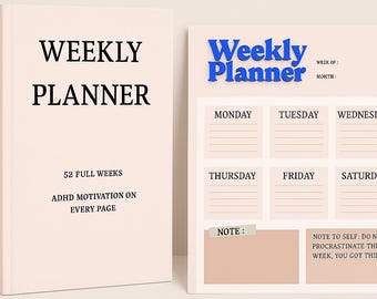 ADHD Weekly Planner: Focus & Productivity Organizer (Digital Download PDF)