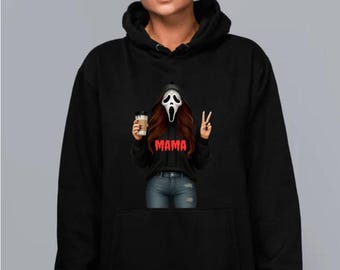 Ghostface Mama Halloween PNG: Spooky Mom Shirt Design (Digital Download))