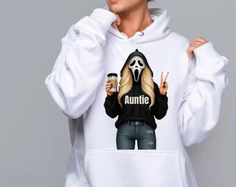 Ghostface Scream Auntie Halloween Shirt PNG: Spooky Aunt Scream Design (Digital Download