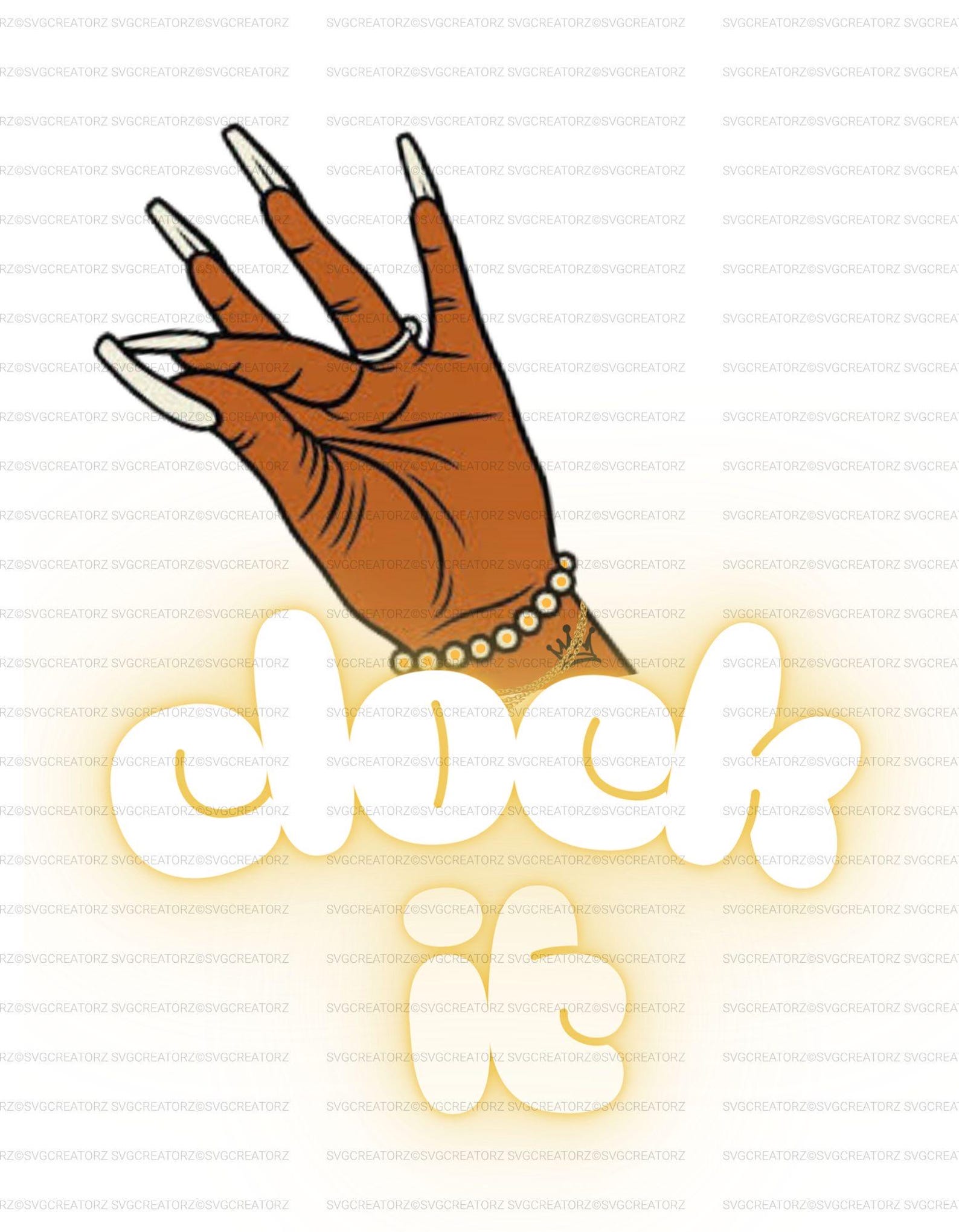 Clock It PNG: Viral Tiktok Slang, Finger Tap Meme Digital Download Png ...