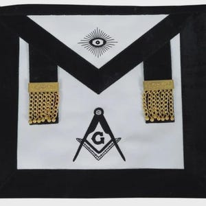 Masonic Master Mason Funeral Apron 100% Lambskin Hand Embroidered BLACK VELVET