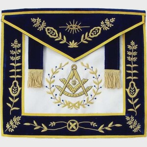 Masonic Blue Clutch Masonic Blue Past Master Bullion Handbestickte Schürze, groß