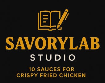 10 Crispy Fried Chicken Sauces PDF | Dark Recipe Cards | Instant Digital Download
