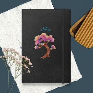 Fantazyjny dziennik „Grow” Tree – notatnik w twardej oprawie z motywem drzewa książki, inspirujący prezent dla czytelników i pisarzy