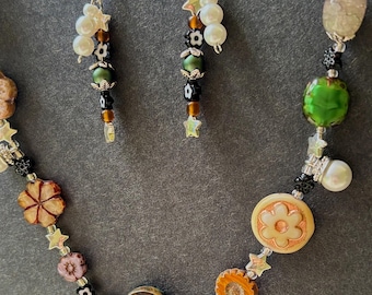 Handmade Beaded Necklace/Earring set