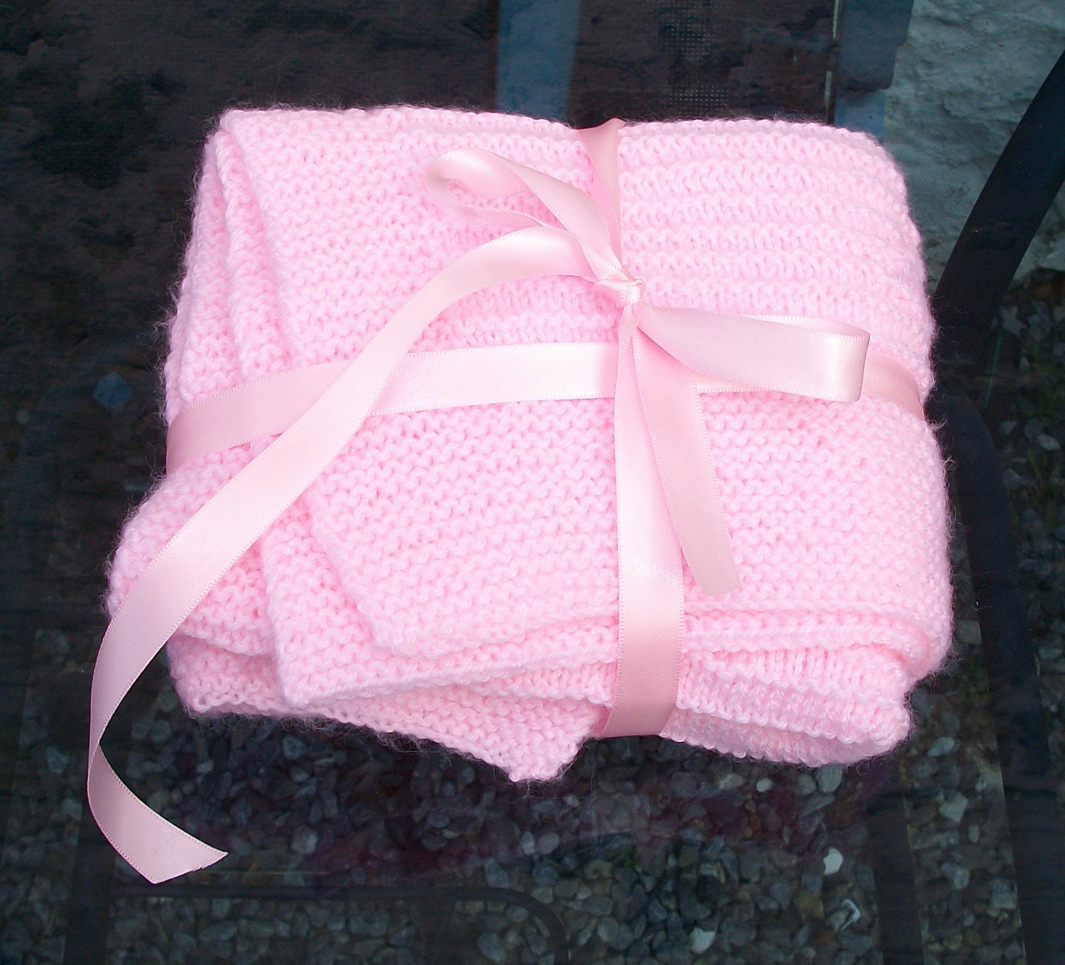 Pink Baby Pram Cover Baby Blanket Hand Knit 4 Ply Yarn Etsy