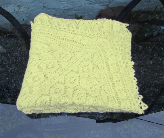 Bapteme Shetland Bebe Chale 2 Plis Knitting Pattern Delicate Dentelle Trad