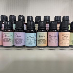 Aromatherapy Diffuser Blends – Pure Essential Oils – Sleepy, Be Calm, Defender, Happiness, Purify, Peace, De-Stress, Energy