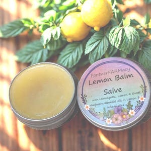 Lemon Balm Salve | Soothing Herbal Balm with Uplifting Citrus Aroma | 1 oz Tin | Fortner Farm Herbal Wellness