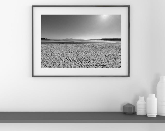 Featured listing image: Kilbride Bay: High Resolution Black and White Print, Beach Photography, Scottish Gaelic (Digital Download)