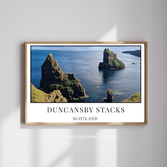 Four Digital Prints, Duncansby Sea Stacks near Wick, Scotland, Coastal Decor, Sea Landscape Picture