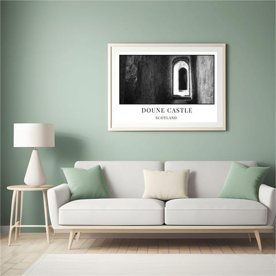 Digital Black and White Print, Castle, Scotland, Historical, Heritage, Architecture, Timeless, Elegance, Medieval, Home Decor