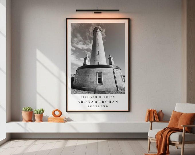 Featured listing image: Wall Art | Home Decor | Art Print | Digital Download | Photography | Scottish Gifts | Lighthouse | Coastal