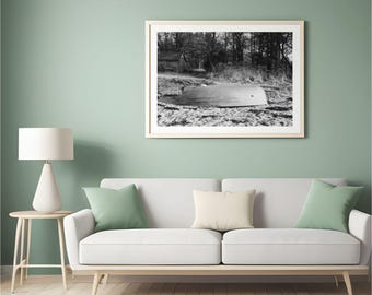 Minimalist Coastal Prints: Black and White Beach Scenery Wall Art (Digital Download)