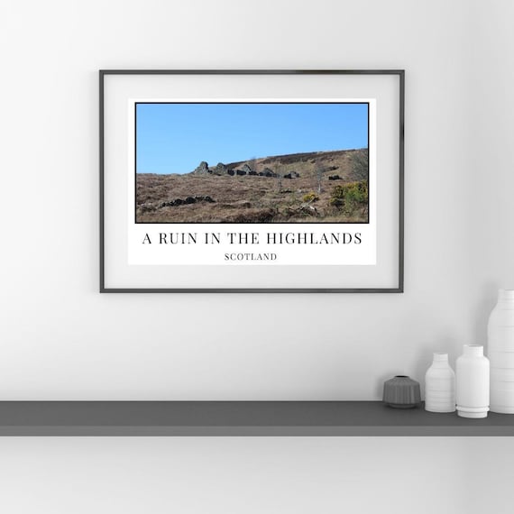 Digital Print, Ruin, Stone Building, Scottish Highlands, Historical, Abandoned, Timeless, Colourful, Rustic, Home Decor