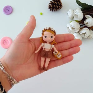 Cotton Girl Miniature Amigurumi Doll – Miniature Amigurumi Doll – Handmade Miniature Amigurumi Doll –Handmade Amigurumi Doll
