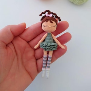 Ballerina Girl Miniature Amigurumi Doll – Miniature Amigurumi Doll – Handmade Miniature Amigurumi Doll – Handmade Amigurumi Doll