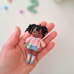 School Girl Miniature Amigurumi Doll – Miniature Amigurumi Doll – Handmade Miniature Amigurumi Doll – Handmade Amigurumi Doll
