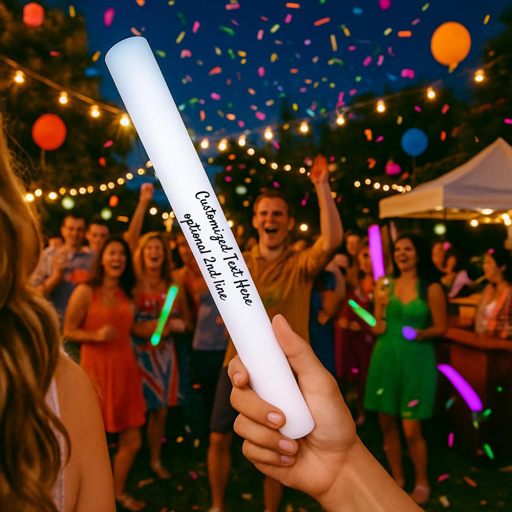 CUSTOMIZED LED Foam Sticks 16 Inch - Multi Color | Party, Wedding, Rave, Celebration Vibe, Birthday, Music Concert | Bride shower