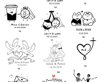 100 Customized Wedding Tattoos | wedding temporary tattoos | wedding gift | wedding favors | personalized gift | cute wedding favor