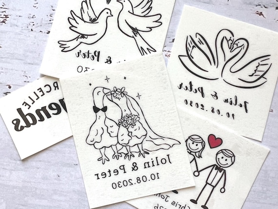 Modern Wedding Temporary Tattoo | Wedding Flash Tattoos |Wedding Tattoo Station | Flash Tattoo  bride shower|Black and White Wedding Tattoo