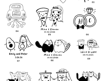40 Customized Wedding Tattoos | wedding temporary tattoos | wedding gift | wedding favors | personalized gift | cute wedding favor