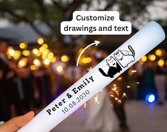 CUSTOMIZED LED Foam Sticks 16 Inch-Multi Color | Party, Wedding, Rave, Celebration Vibe, Birthday, Music Concert | Customized Drawing