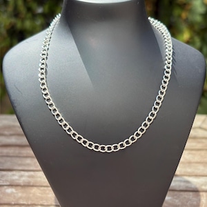Silver Curb Chain Necklace: Chunky Unisex Statement Jewelry