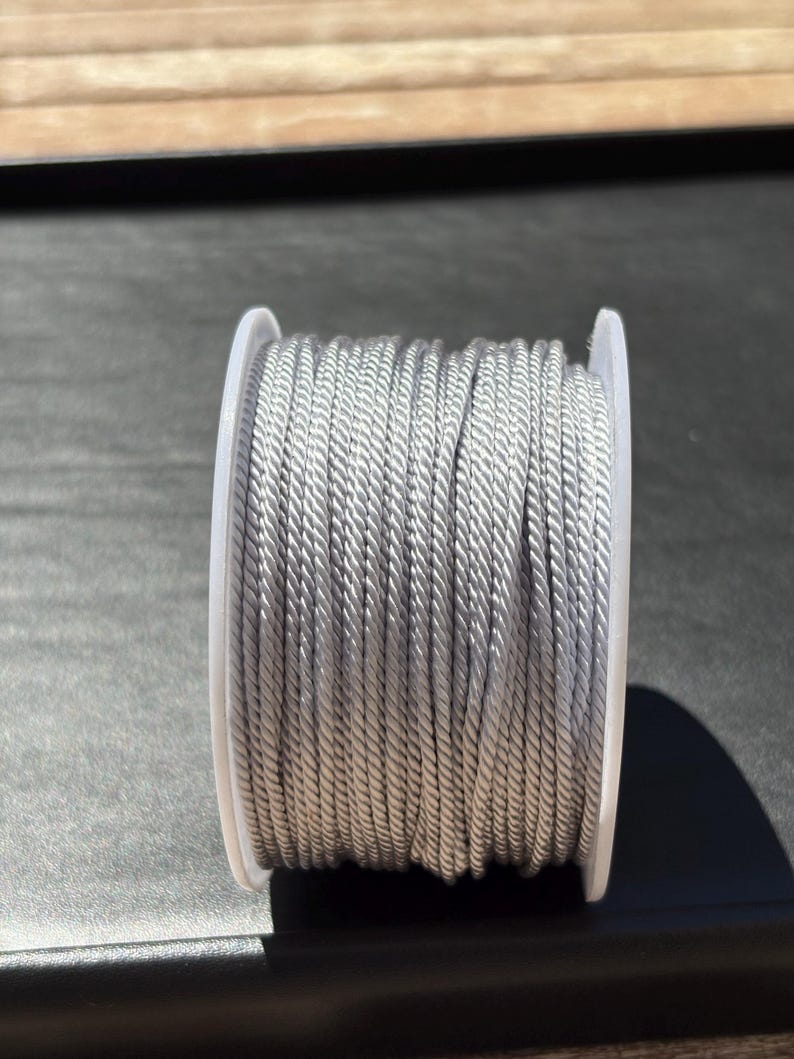 White Twisted Satin Cord, 2mm Jewelry Rope for Bracelets, Macrame ...