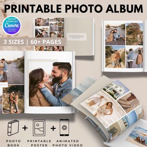 Photo Album Template Canva, Family Photobook, Printable Photo Book, Photobook template,  Photo Album, Personalized Photobook Template