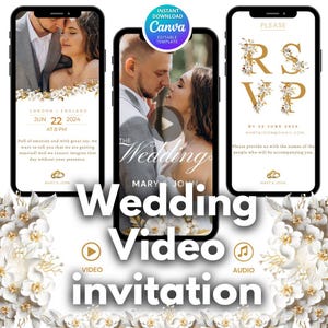 Wedding Video Invitation Template, Animated Wedding Invitation with RSVP, Personalized Wedding Invitation Video, Wedding animated invitation