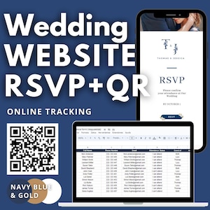 Wedding Website, Custom Online RSVP with QR Code & Tracker, Minimalist rsvp Website, rsvp Online for Weddings, Wedding RSVP, Wedding invite