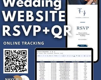 Sitio web de boda personalizado con RSVP, código QR y seguimiento