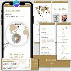 Boarding pass invitation, Boarding Pass template, Boarding Pass Wedding Video Template, Animated Digital Invite, Wedding video invitation