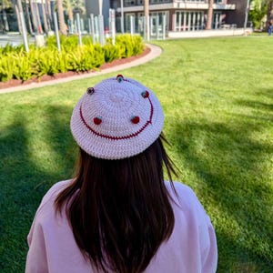 Crochet Strawberry Beret - Handmade Fruity Beret - Cute Crochet Beret - Strawberry Hat - Sweet Crochet Hat - Summer Beret - Mini Strawberry
