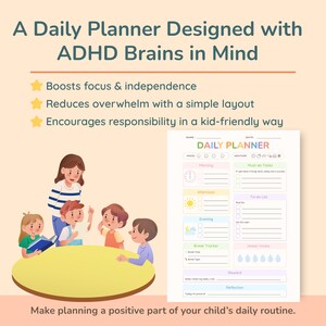 ADHD Daily Planner for Kids-teens – Printable Focus & Routine Tracker ...